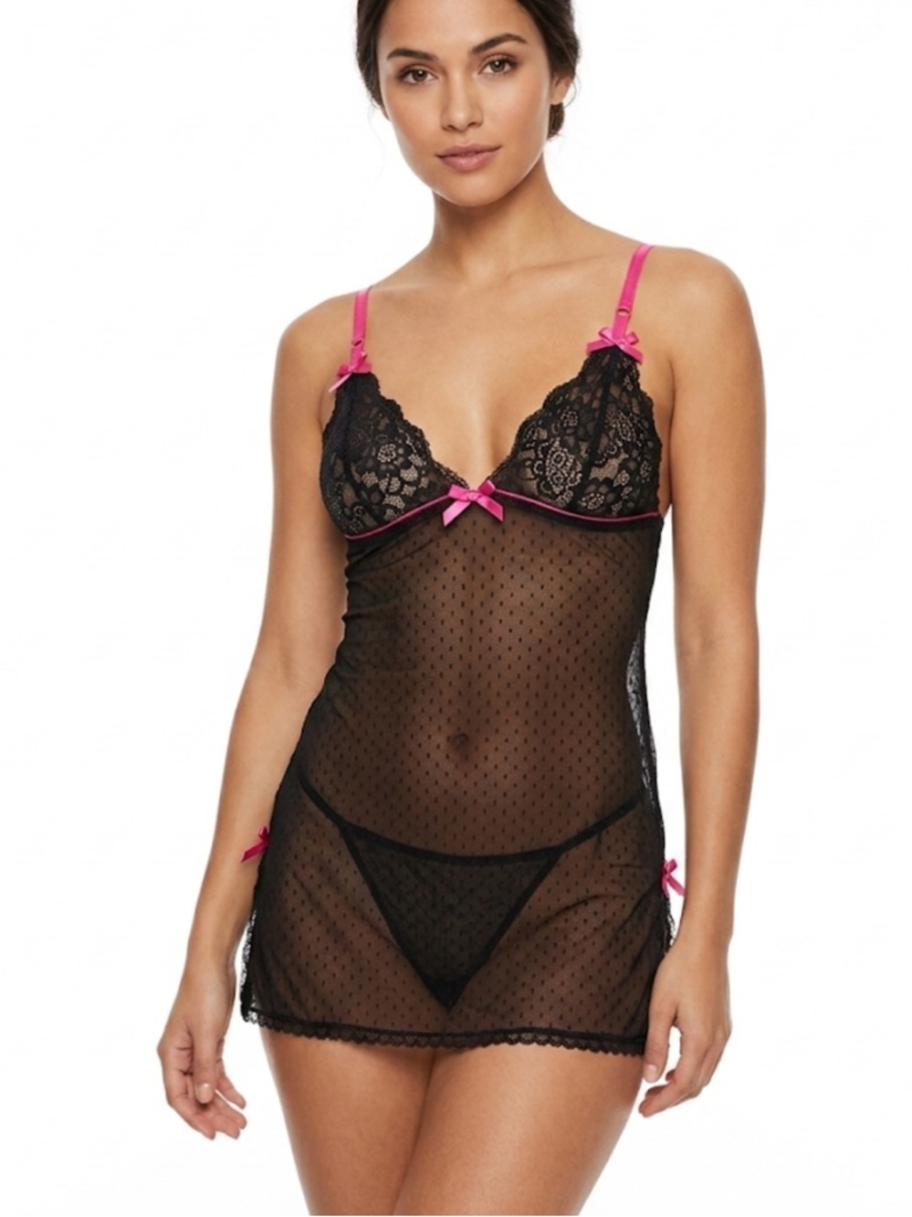 Victoria’s Secret Sheer Ribbon Y2K Lace Babydoll – Size S | Boudoir | Coquette